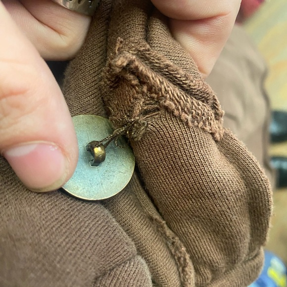 YAG Couture Brown Belted Double Breasted Jacket Y2K Pirate Juniors Large - Picture 12 of 12